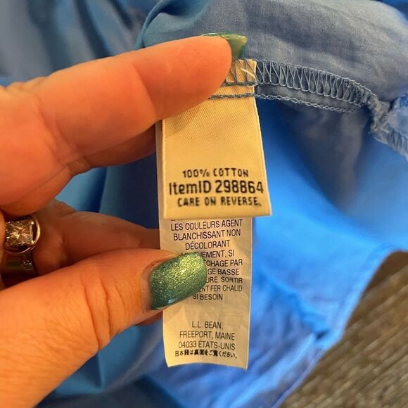 L. L. Bean Lightweight Embroidered Blue Cotton Tunic sz L EUC - Picture 6 of 6